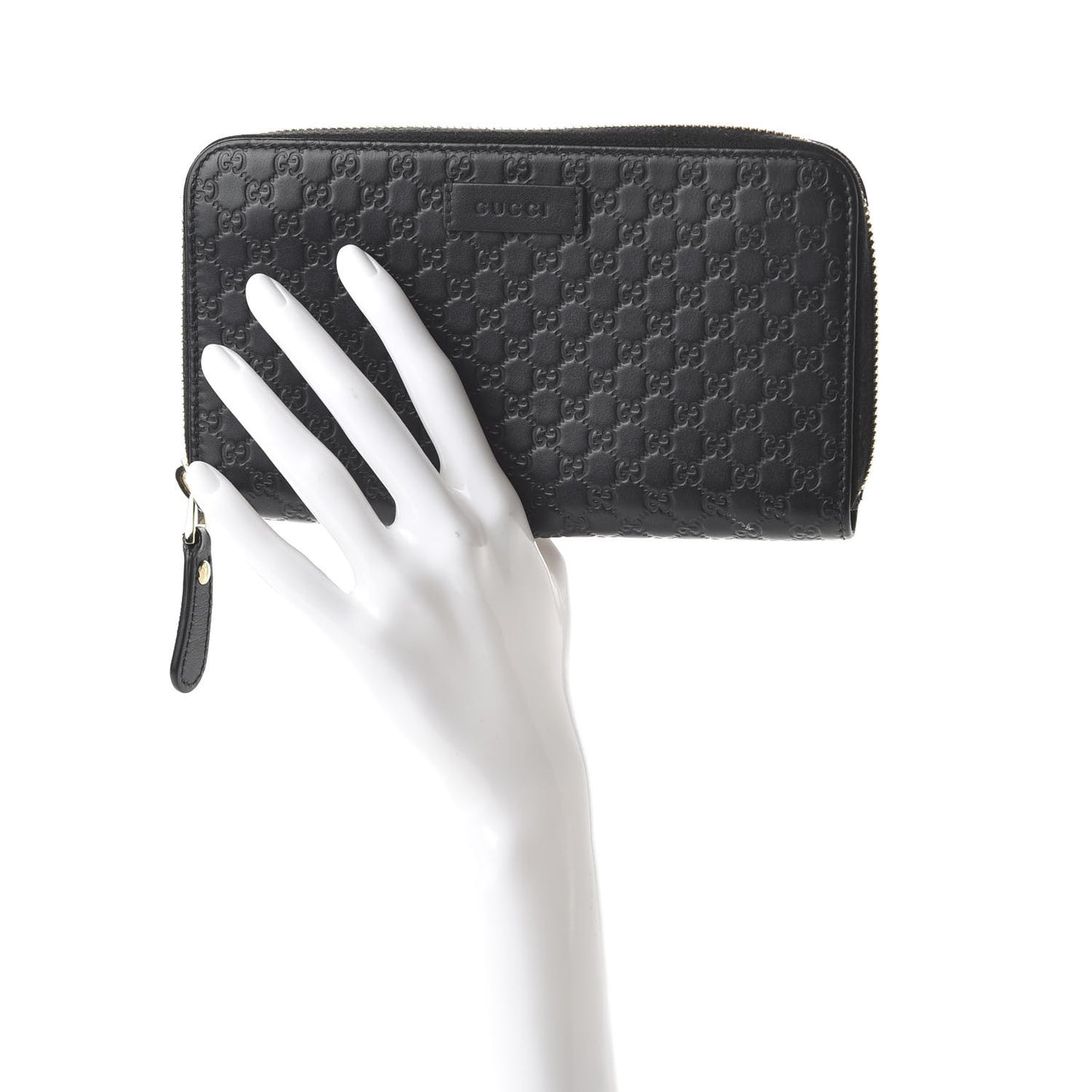 Microguccissima Zip Around Wallet Black
