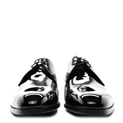 Saint Laurent Patent Lace Up Wyatt 25 Derby Shoes 40 Black 2 of 9