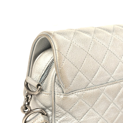 Chanel Metallic Grained Calfskin Quilted Small Casual Rock Flap Silver 17 of 19