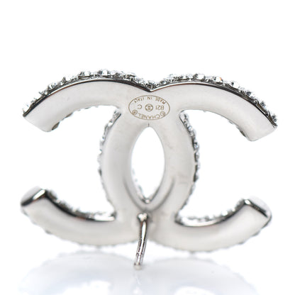 Chanel Crystal CC Earrings Silver 3 of 5