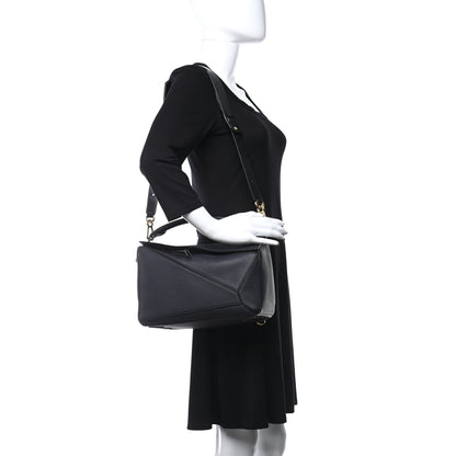 Loewe Calfskin Medium Puzzle Bag Midnight Blue Black 2 of 18