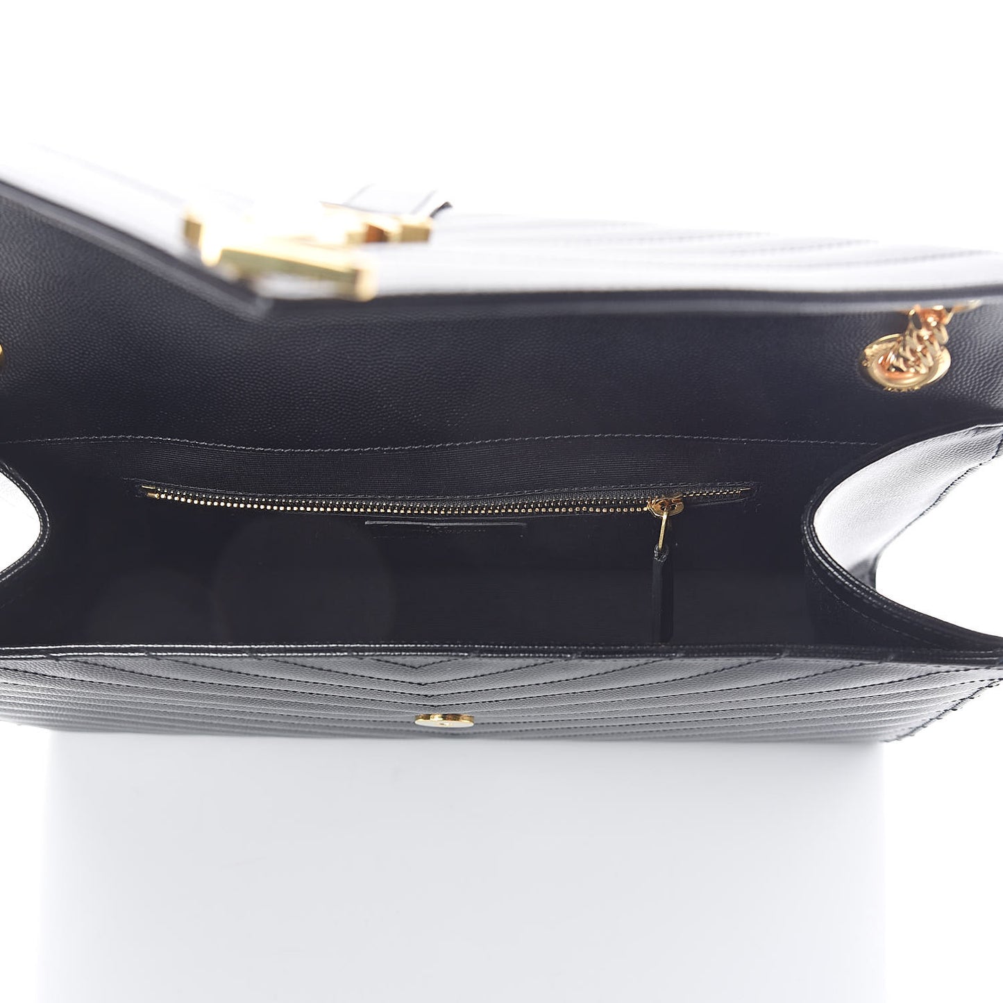 Grain De Poudre Matelasse Chevron Large Monogram Satchel Black