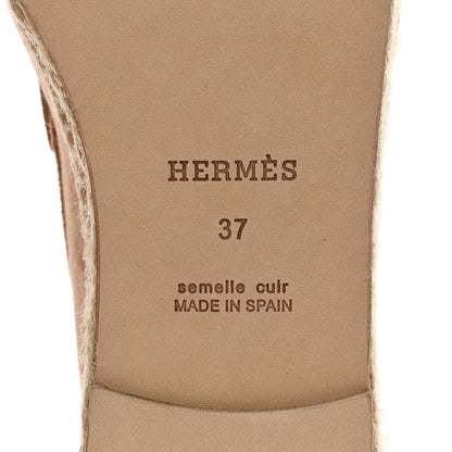 Hermes Suede Calfskin Womens Trip Espadrilles 37 Bois De Santal 6 of 9