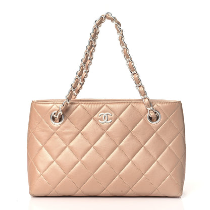 Chanel Iridescent Lambskin Quilted Pochette Beige Clair 1 of 10