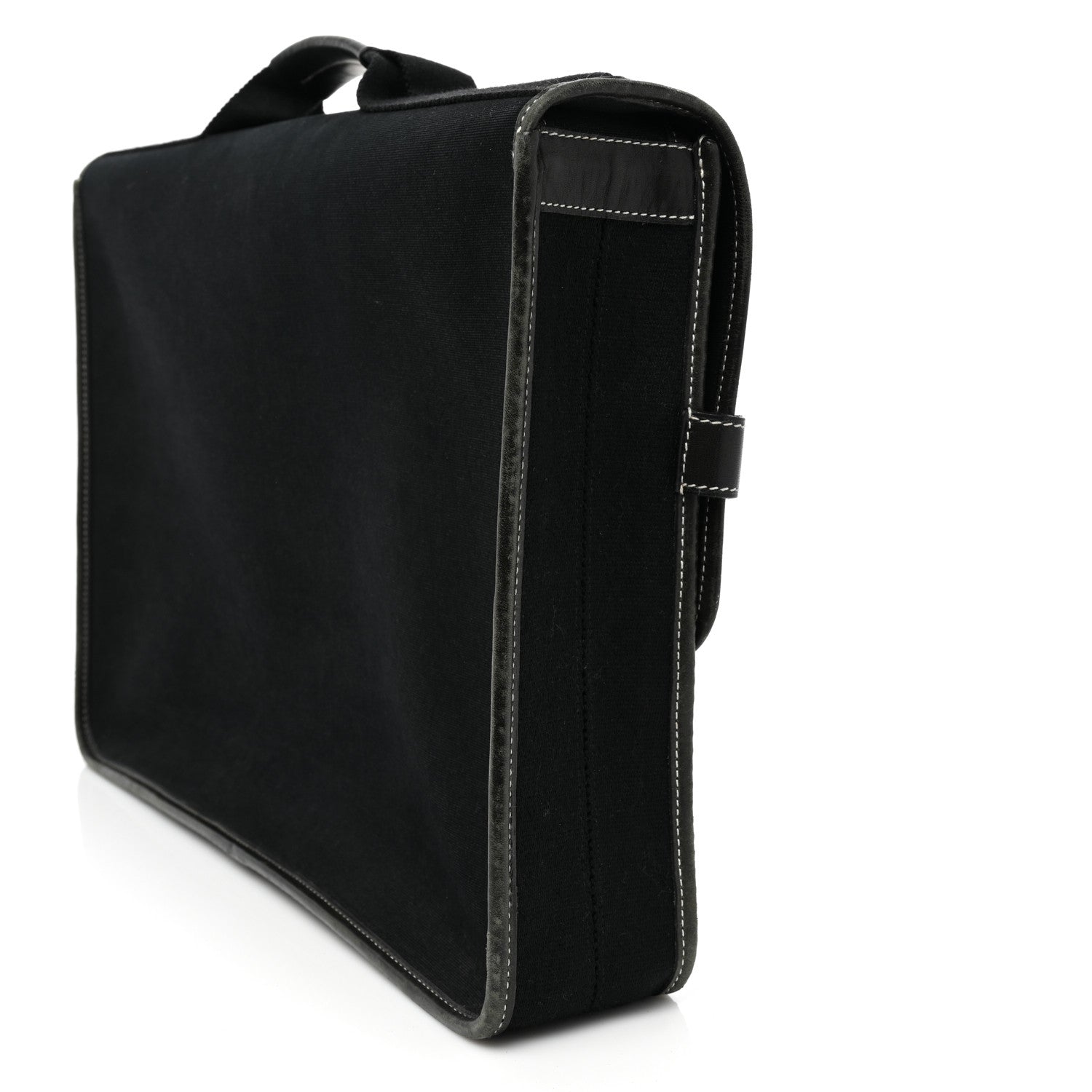 Hermes Toile Officier Buenaventura Briefcase Black 15 of 23