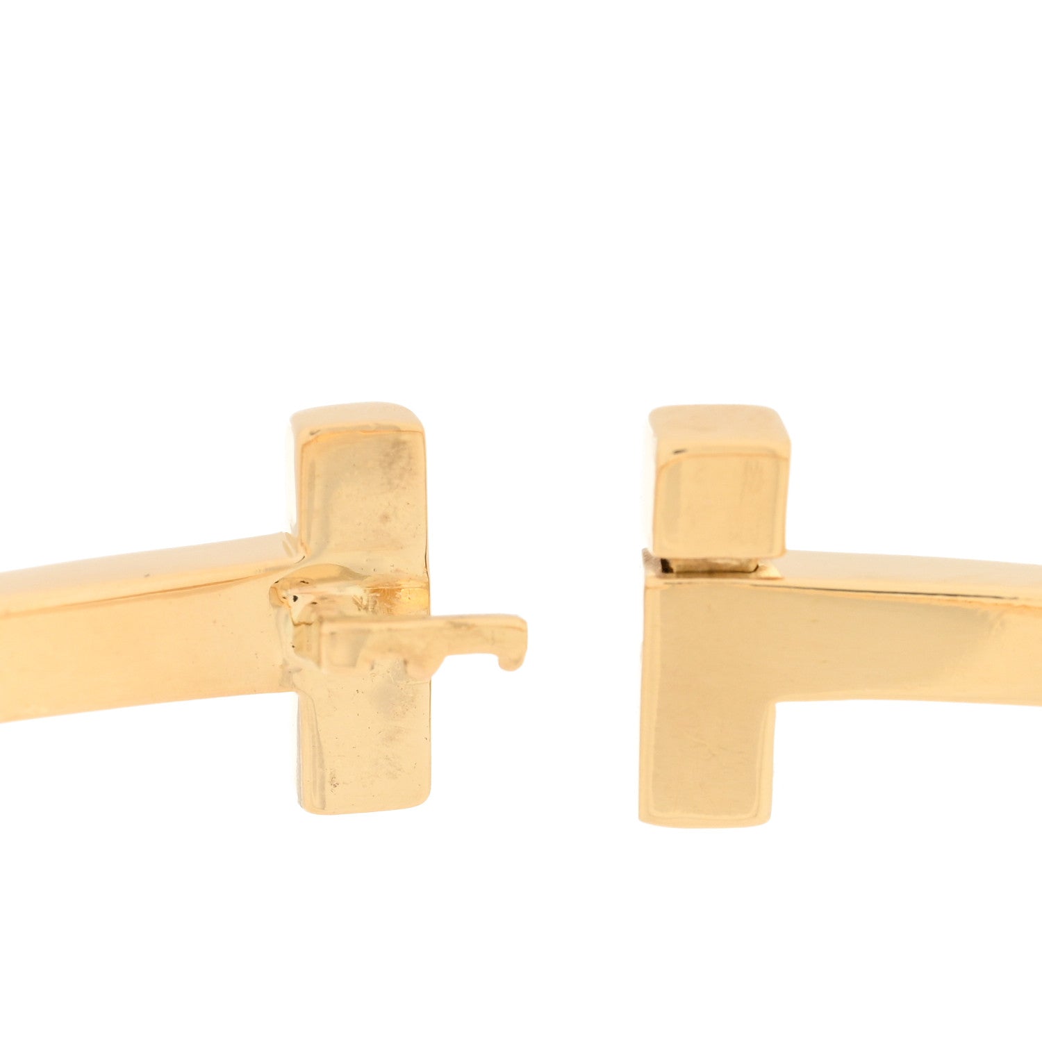 Tiffany 18K Yellow Gold Narrow T T1 Hinged Bangle Bracelet 4 of 4