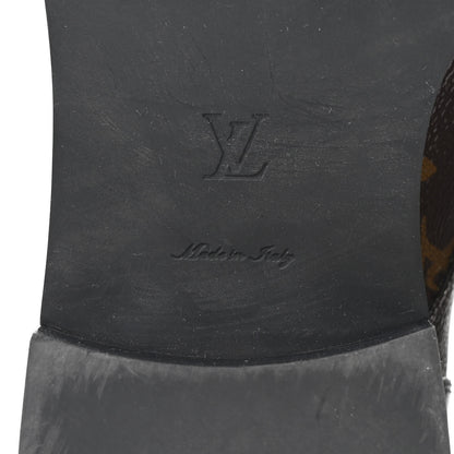 Louis Vuitton Calfskin Monogram Wonderland Flat Ranger Boots 39 Black 7 of 11