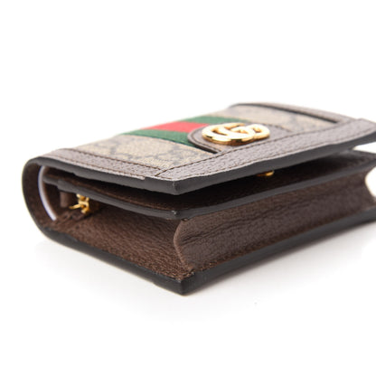Gucci GG Supreme Monogram Web Ophidia Card Case Beige New Acero 6 of 11