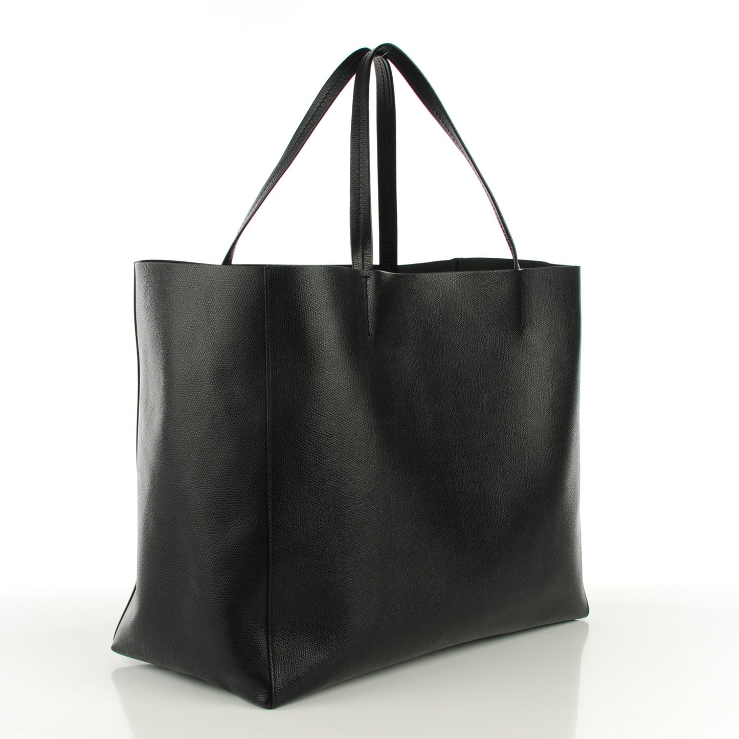Grained Calfskin Horizontal Cabas Black