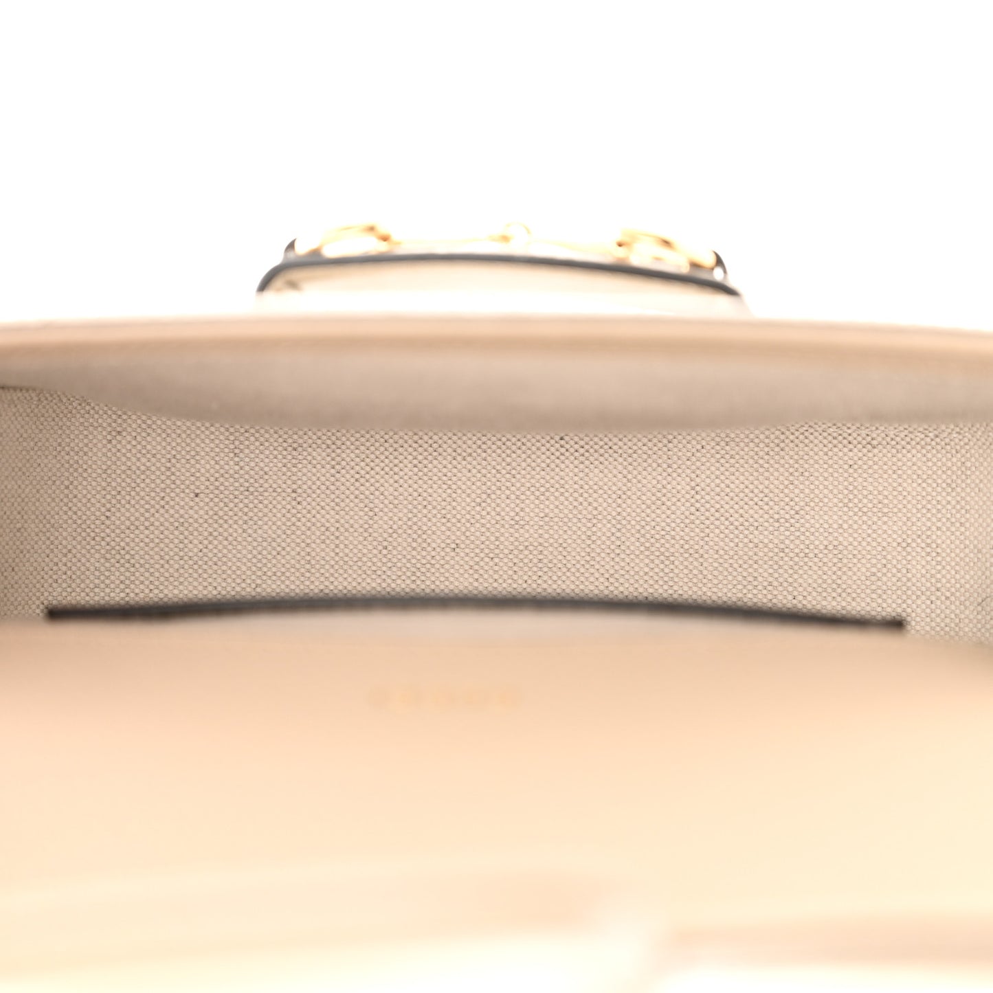 GG Supreme Monogram Textured Dollar Calfskin Web Mini Horsebit 1955 Shoulder Bag Beige Mystic White Oatmeal