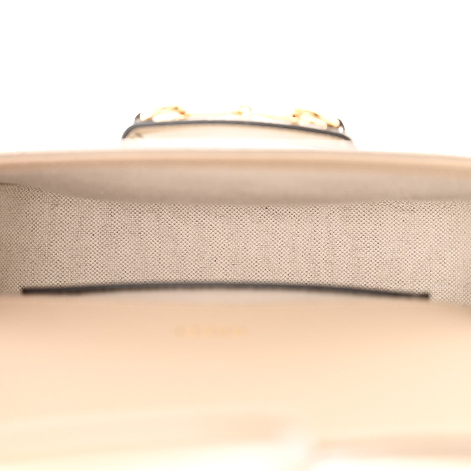 Gucci GG Supreme Monogram Textured Dollar Calfskin Web Mini Horsebit 1955 Shoulder Bag Beige Mystic White Oatmeal 5 of 13