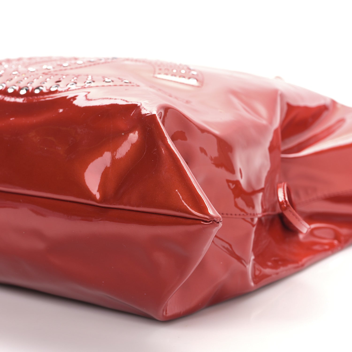 Chanel Patent Crystal Strass Bonbons Tote Red 9 of 9