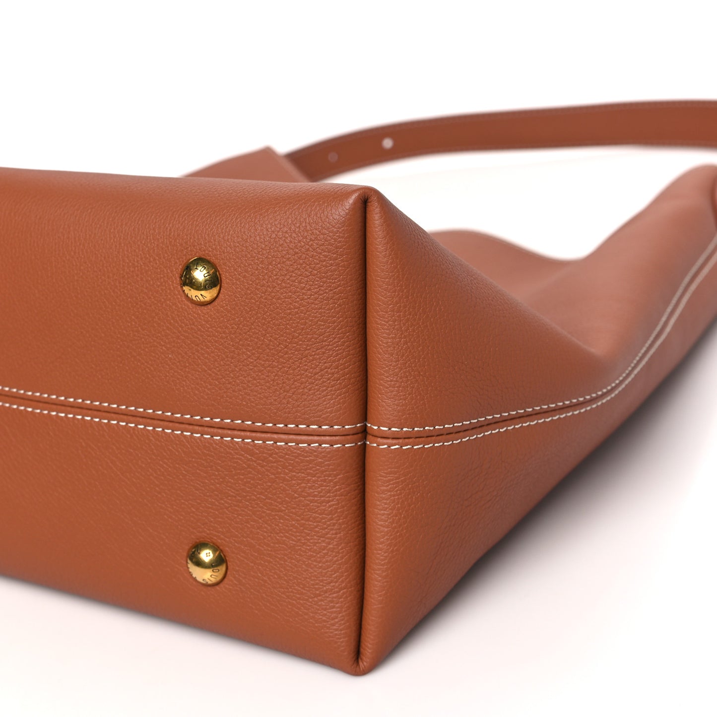 Grained Calfskin Low Key Hobo MM Cognac