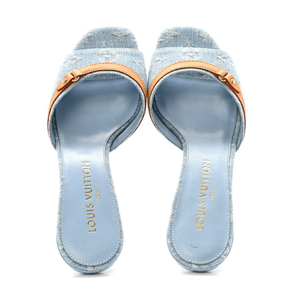 Louis Vuitton Denim Monogram Neo Revival Mules 39 Light Blue 2 of 13