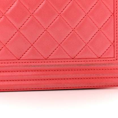Chanel Lambskin Quilted Medium Boy Flap Coral 17 of 17