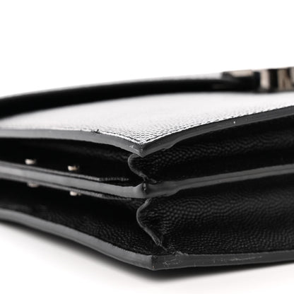 Saint Laurent Grain De Poudre Monogram Cassandra Clasp Bag Black 9 of 11