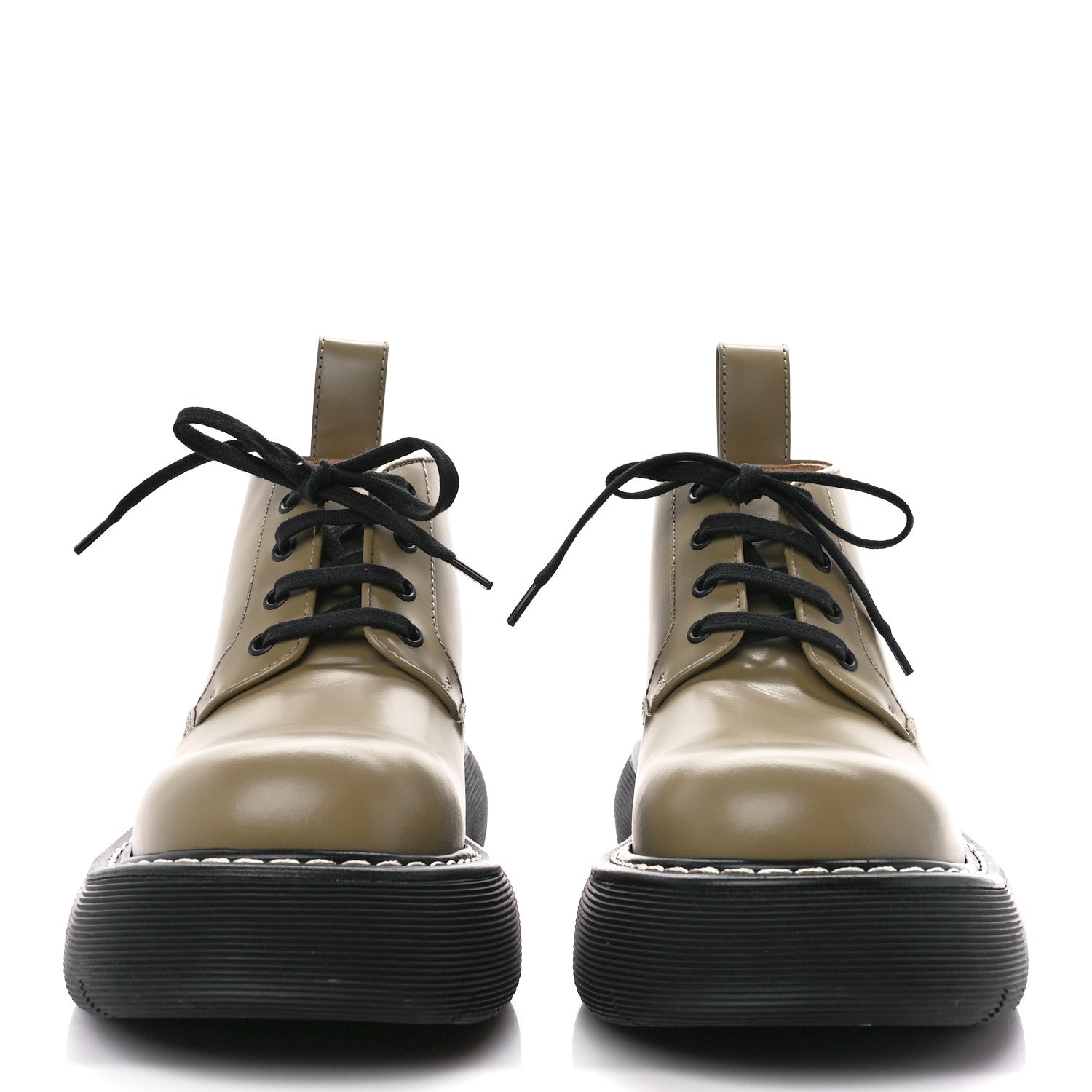 Bottega Veneta Calfskin Bounce Lace Up Ankle Boots All 40 Spice Black 2 of 9