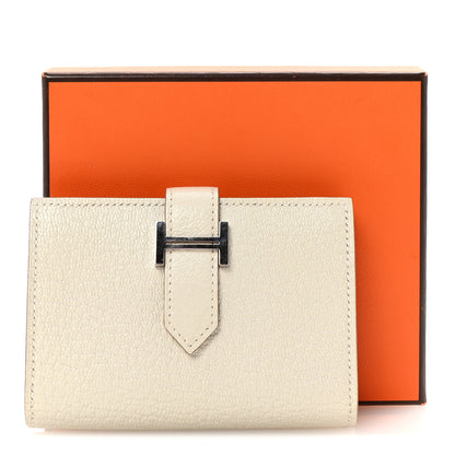 Hermes Chevre Mysore Bearn Card Holder Wallet Mushroom 7 of 7