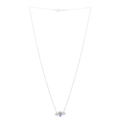Tiffany Platinum Diamond Tanzanite Paper Flowers Firefly Necklace 3 of 5