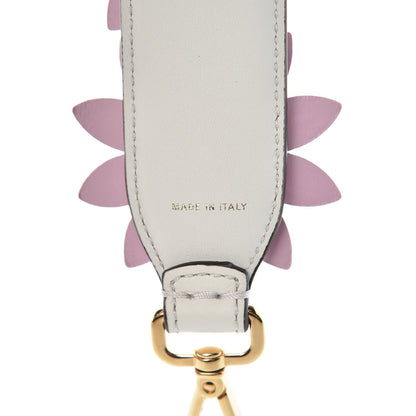 Fendi Calfskin Studded Floral Strap You White Lavender Peony 4 of 6