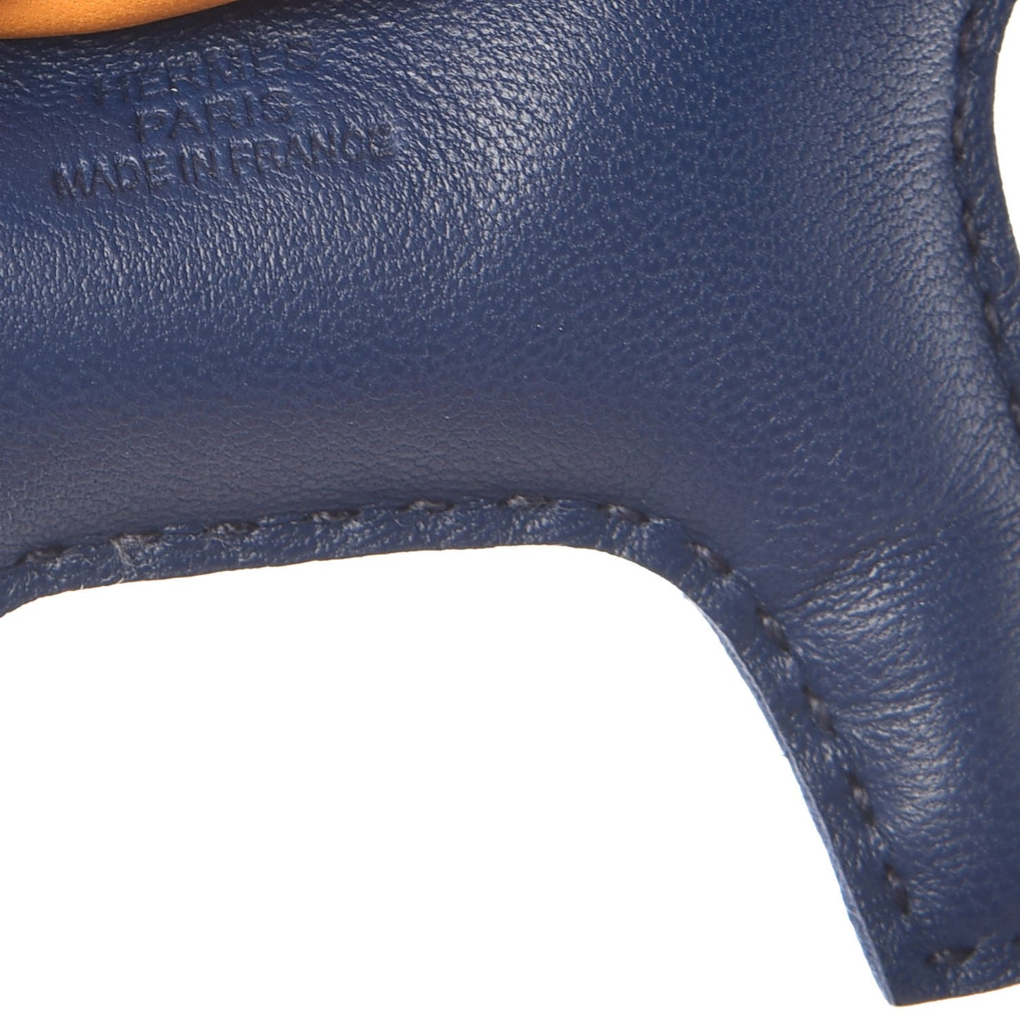 Milo Lambskin Grigri Rodeo Horse Bag Charm PM Bleu Saphir Naturel Bouton D'Or