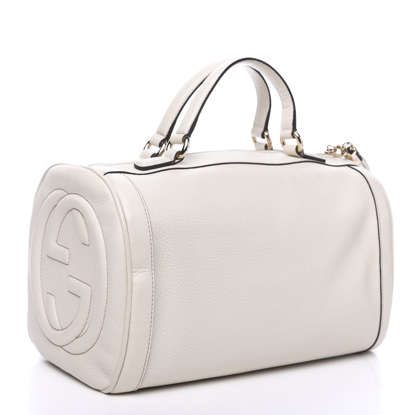 Pebbled Calfskin Medium Soho Boston Off White
