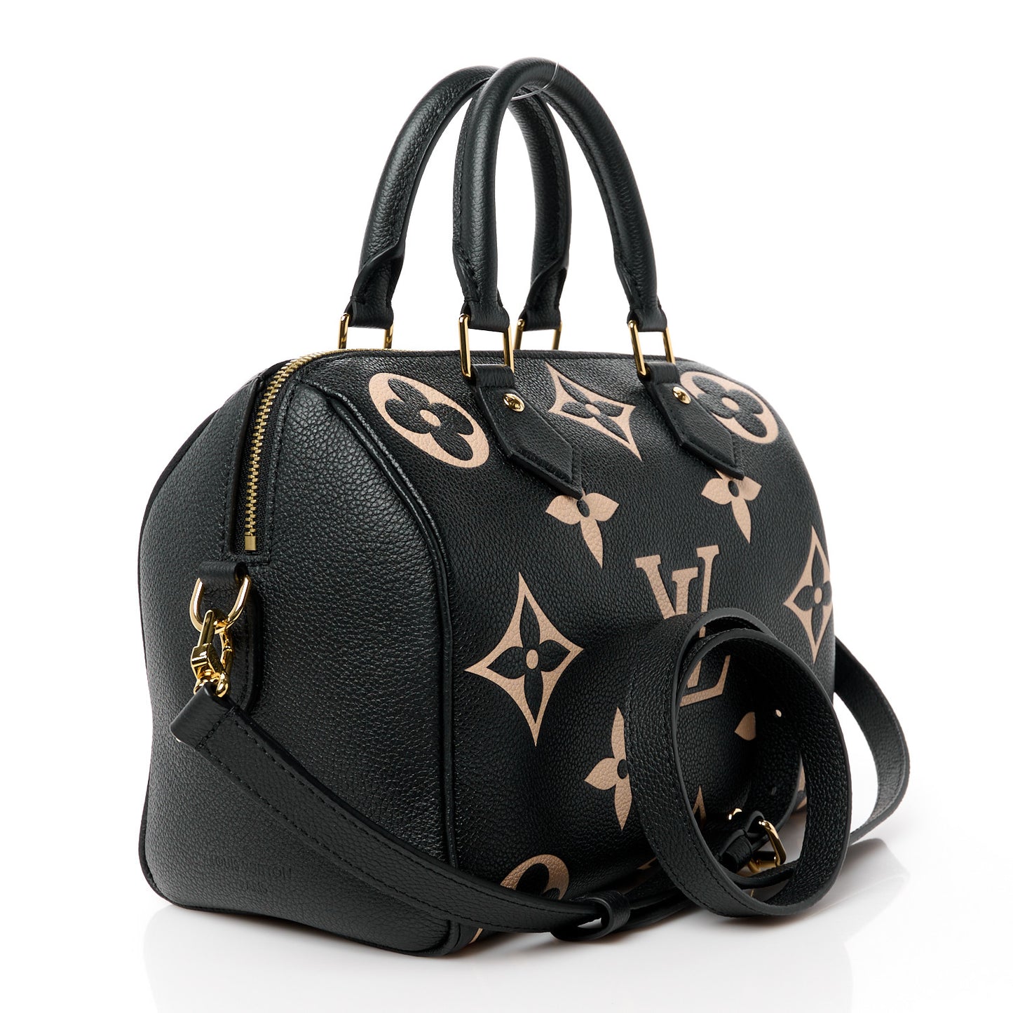 Empreinte Monogram Giant Speedy Bandouliere 25 Black Beige