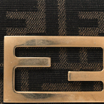 Fendi Fabric Jacquard FF 1974 Nano Maxi Buckle Baguette Charm Tobacco Moro Black 9 of 16