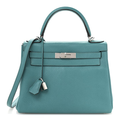 Hermes Taurillon Clemence Kelly Retourne 28 Turquoise 1 of 15