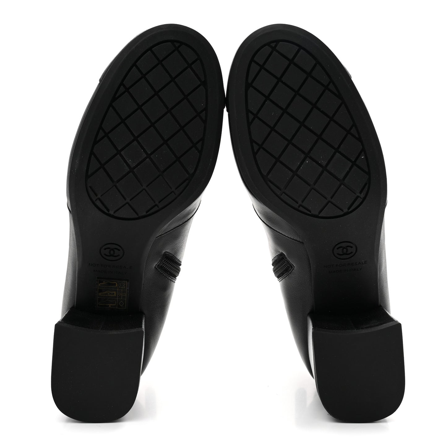 Stretch Lambskin Cap Toe CC Short Boots 37.5 Black