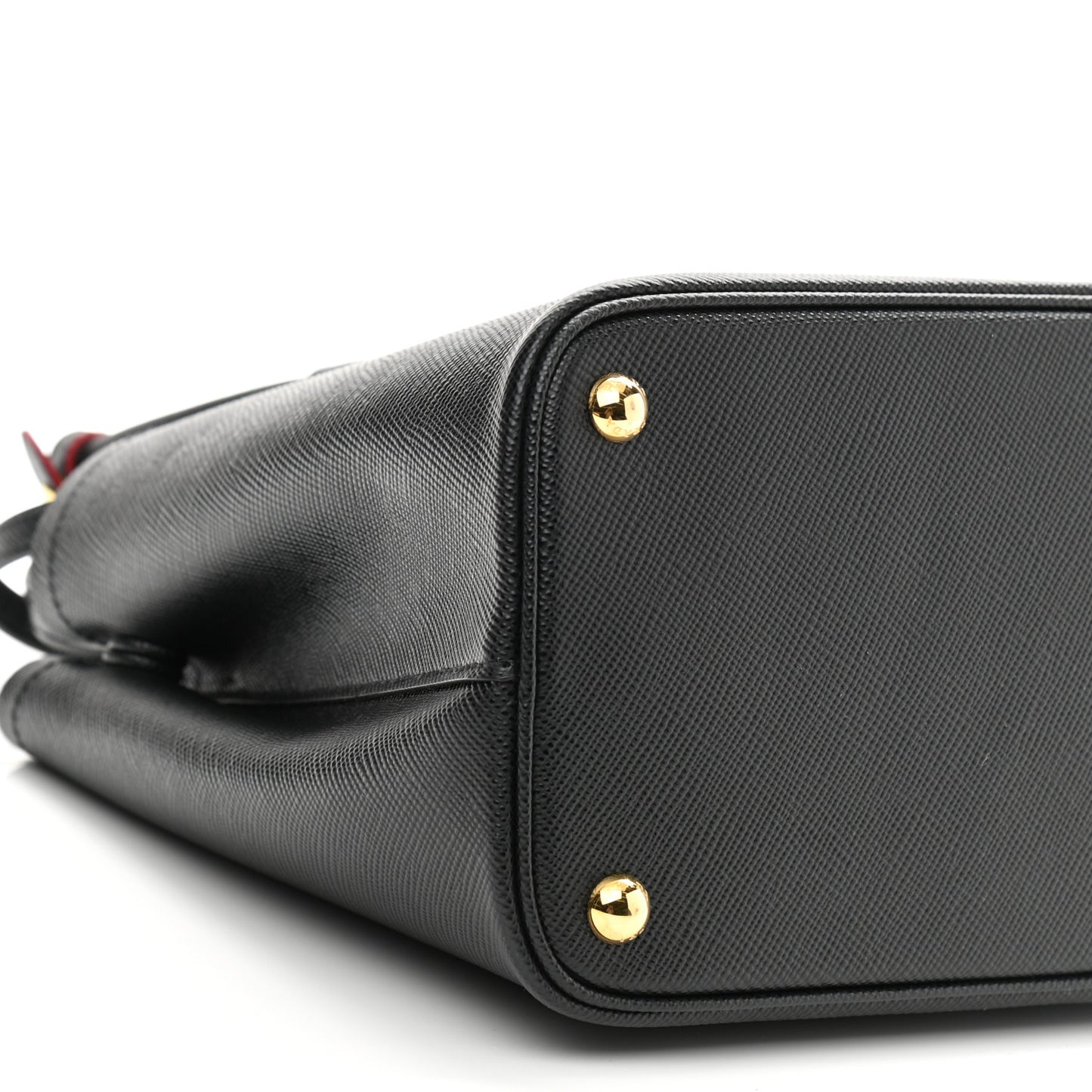 Saffiano Cuir Small Double Bag Black Fuoco