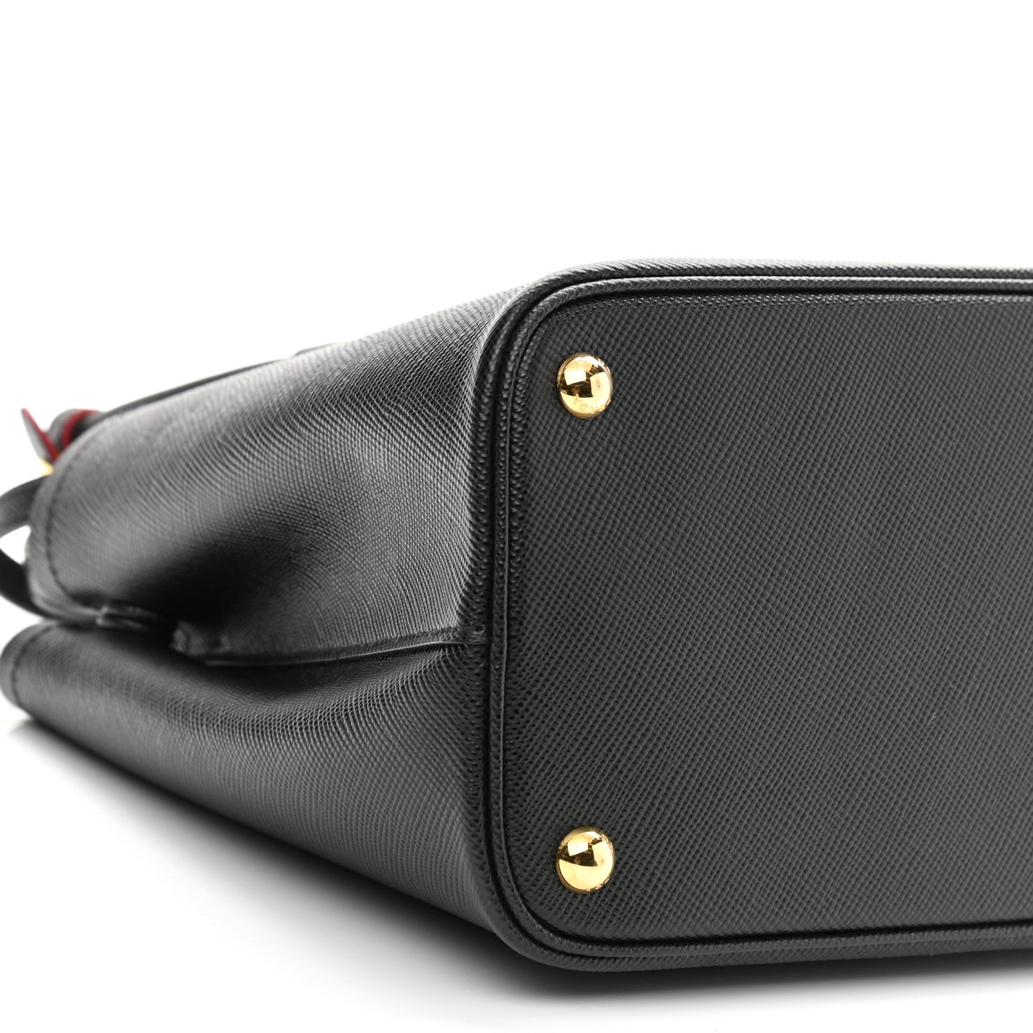 Prada Saffiano Cuir Small Double Bag Black Fuoco 9 of 10