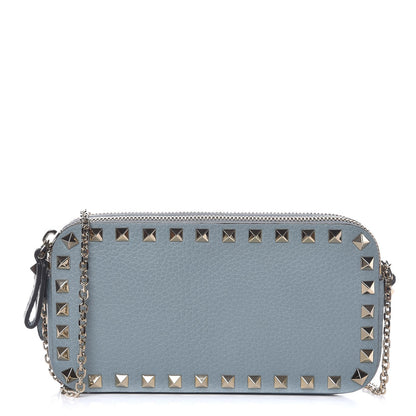 Valentino Garavani Pebbled Calfskin Rockstud Double Zip Camera Crossbody Bag Nube 1 of 7