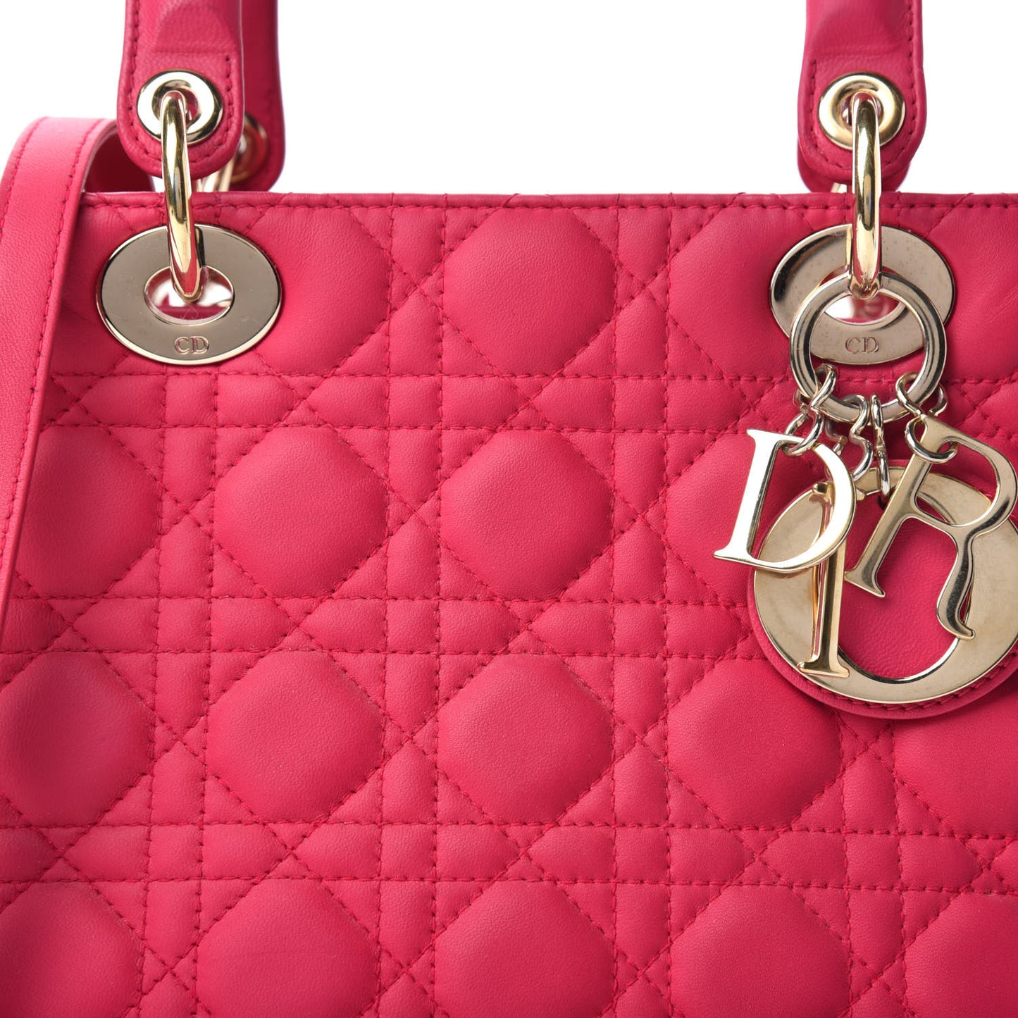 Lambskin Cannage Medium Lady Dior Pink