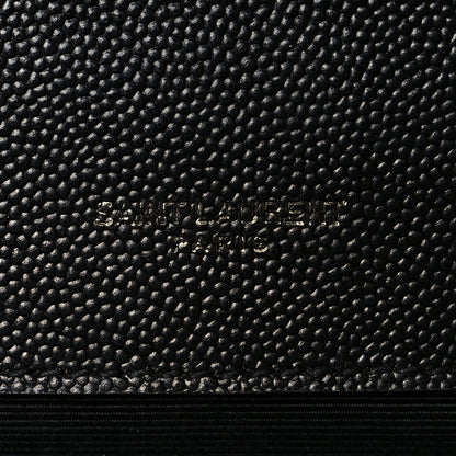 Saint Laurent Grain De Poudre Textured Mixed Matelasse Large Triquilt Monogram Monochrome Satchel Black 6 of 9