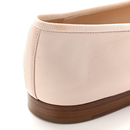Chanel Lambskin Cap Toe Ballerina Flats 39.5 Beige Gold 10 of 10