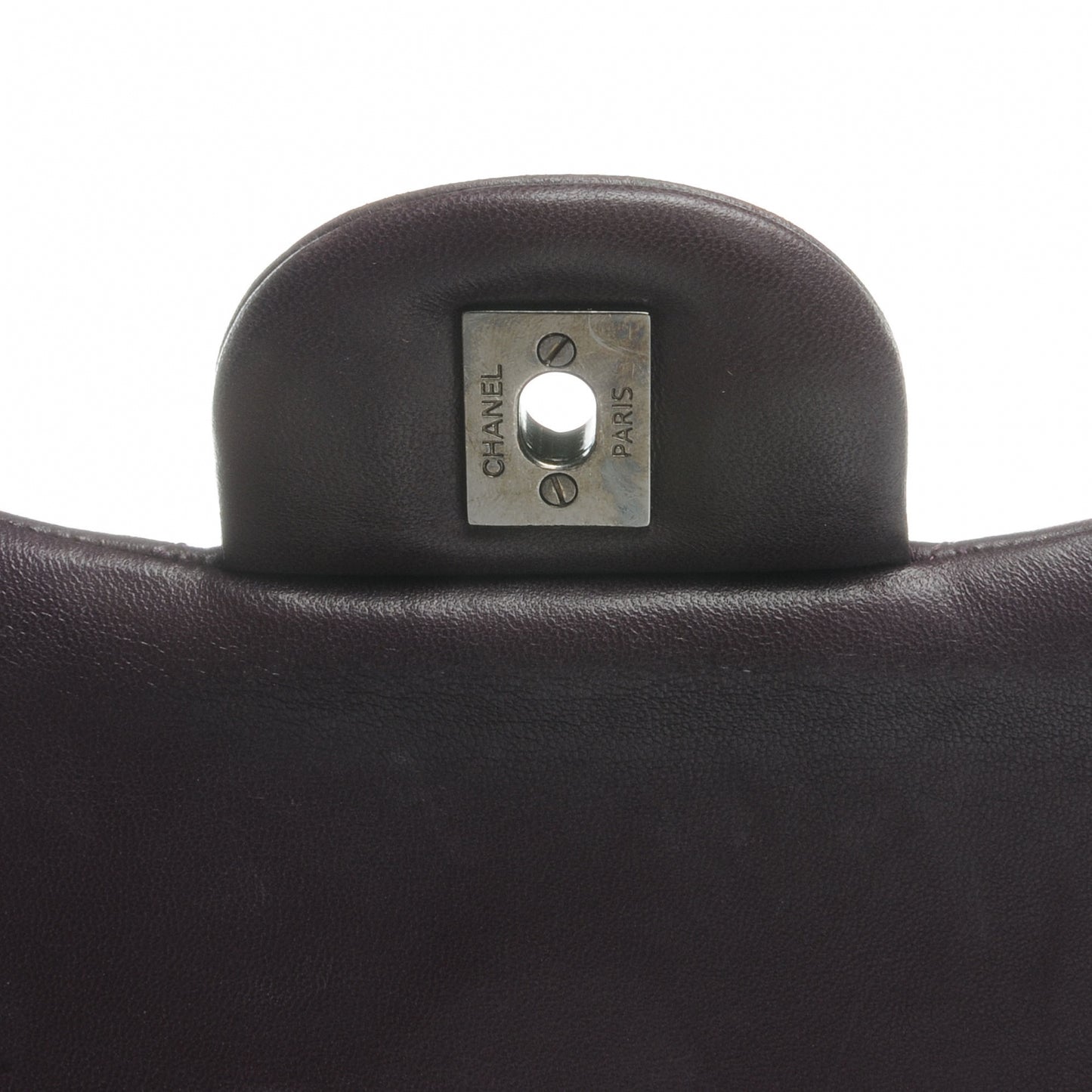 Lambskin Jumbo Double Flap Plum