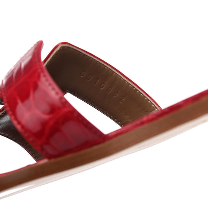 Hermes Shiny Alligator Oran Sandals 36 Braise 7 of 8