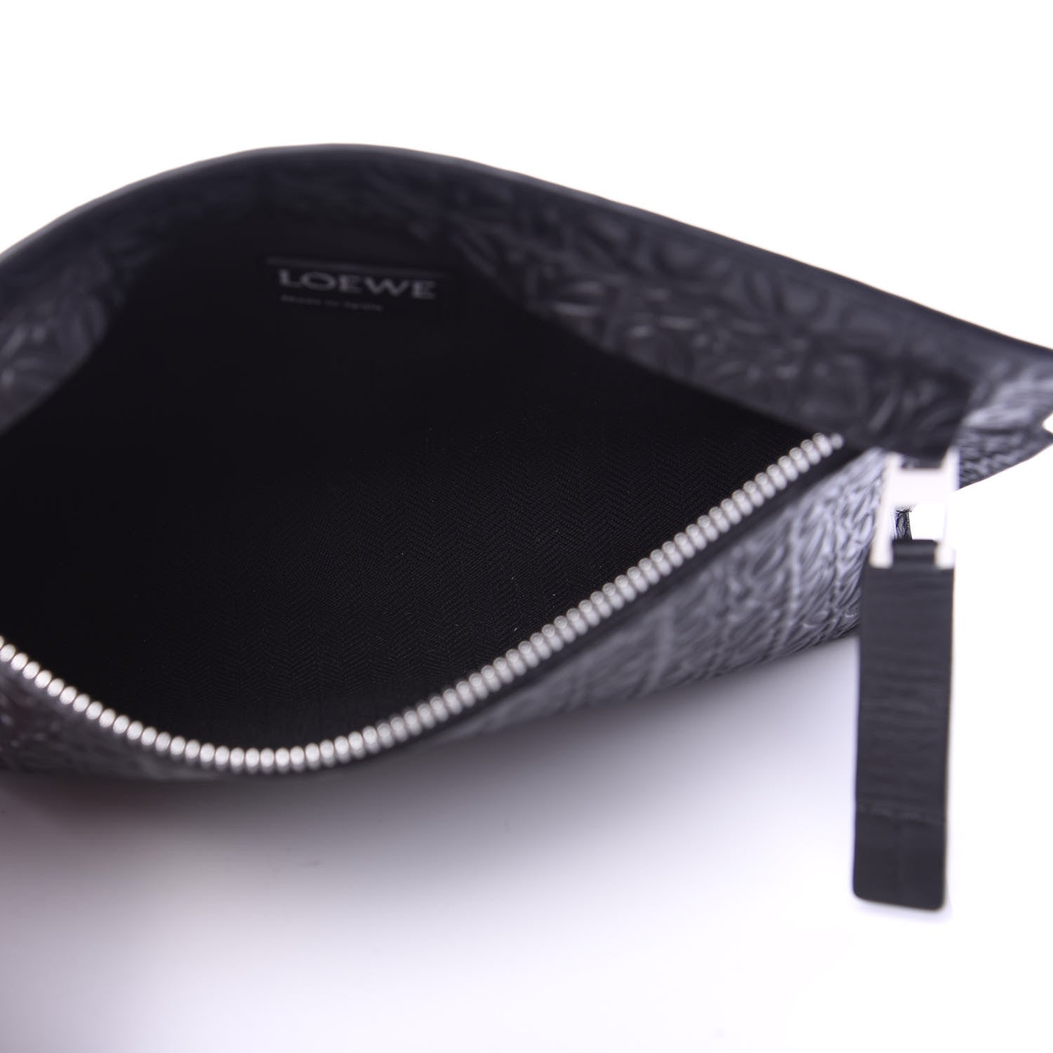 Loewe Calfskin Embossed Medium Repeat T Pouch Black 5 of 9