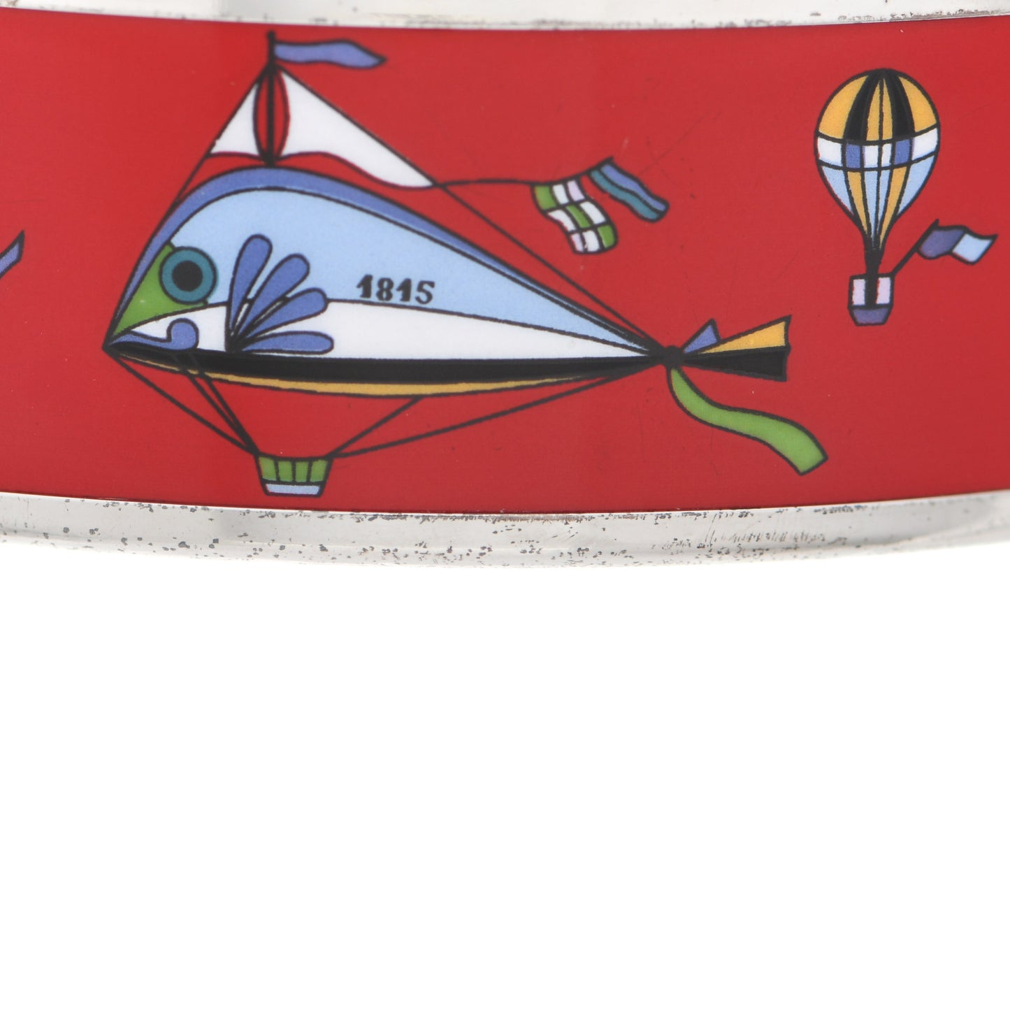Enamel Printed Wide Les Folies Du Ciel Bracelet 70 Red
