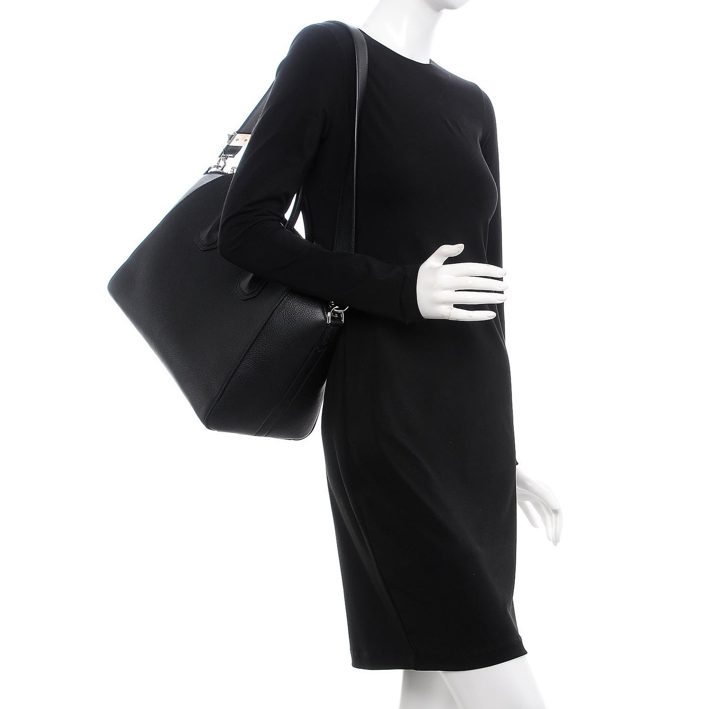 Sugar Goatskin Medium Antigona Black