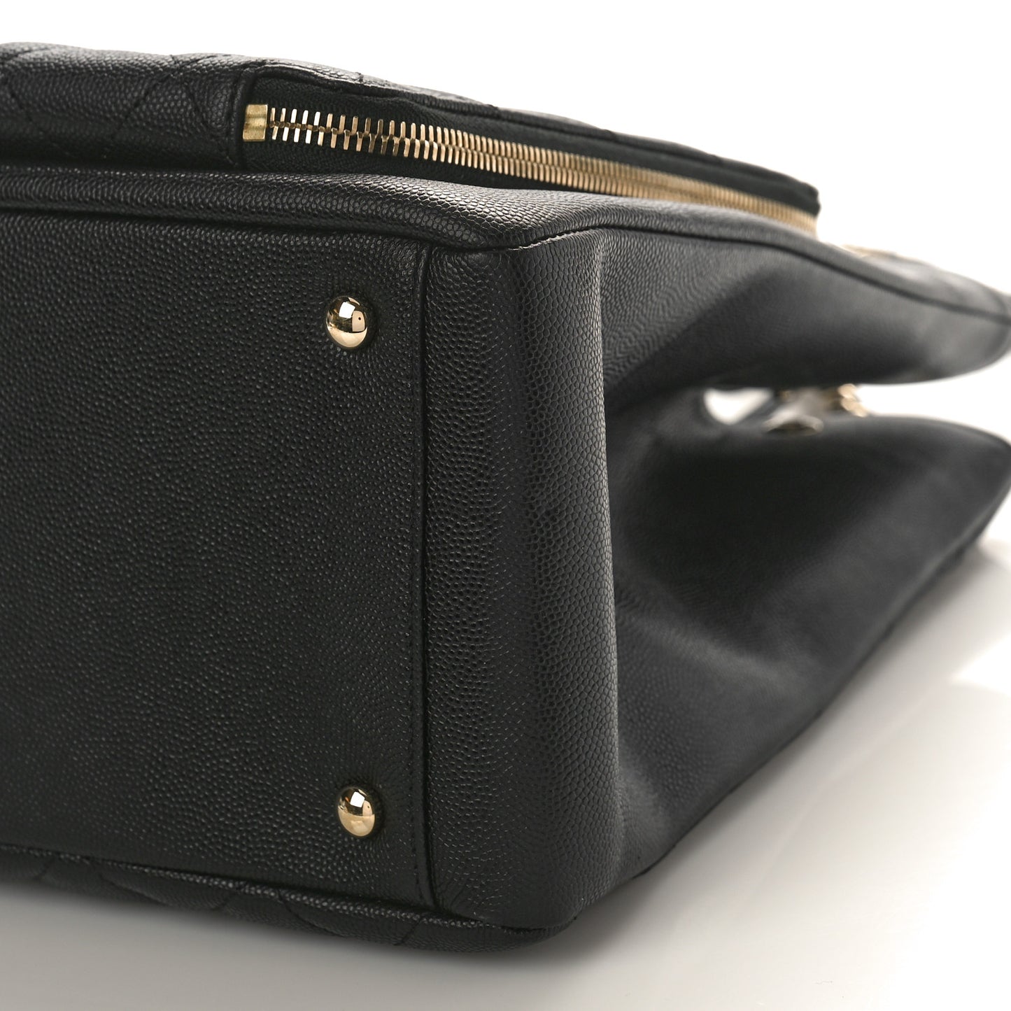 Caviar Quilted Large Business Affinity Shopping Bag Black