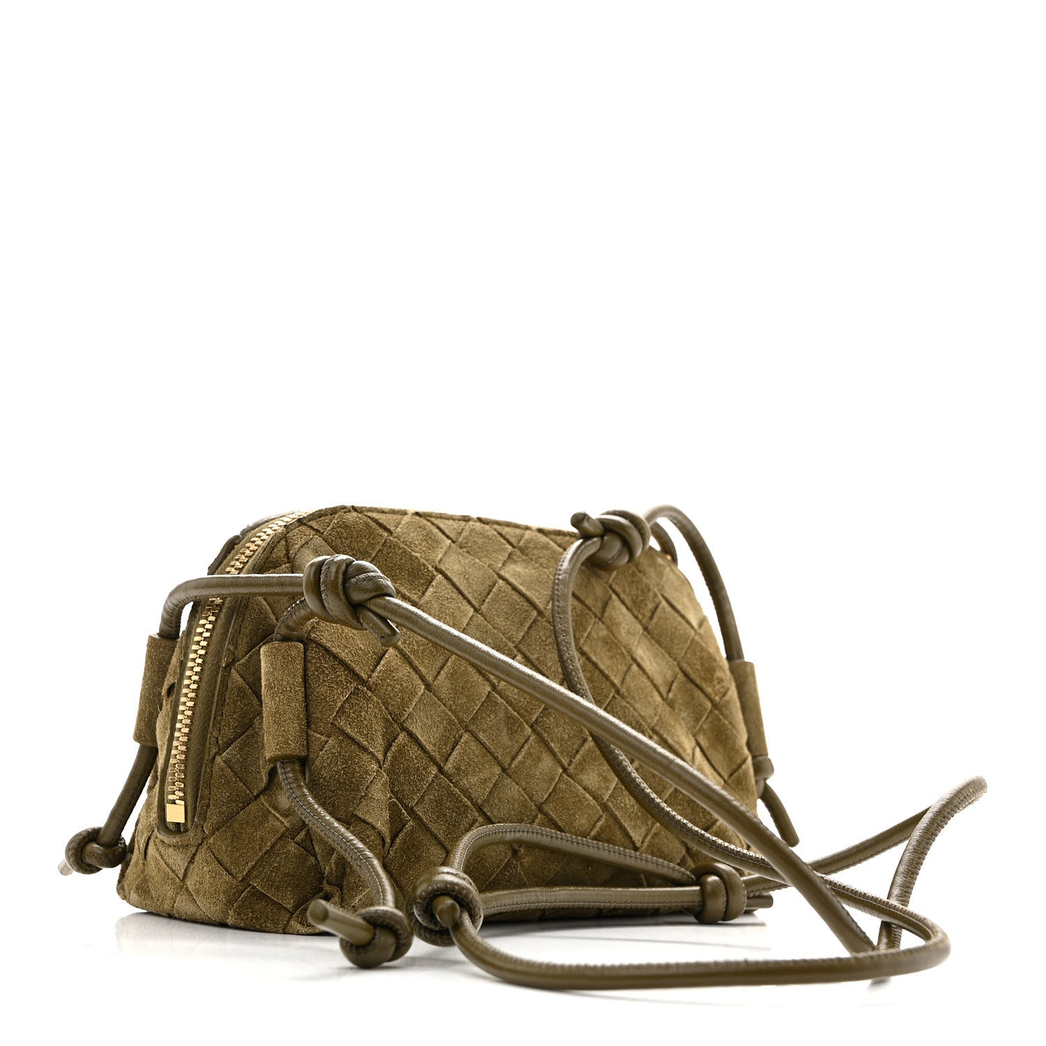 Bottega Veneta Suede Intrecciato Concert Pouch Mud 3 of 11
