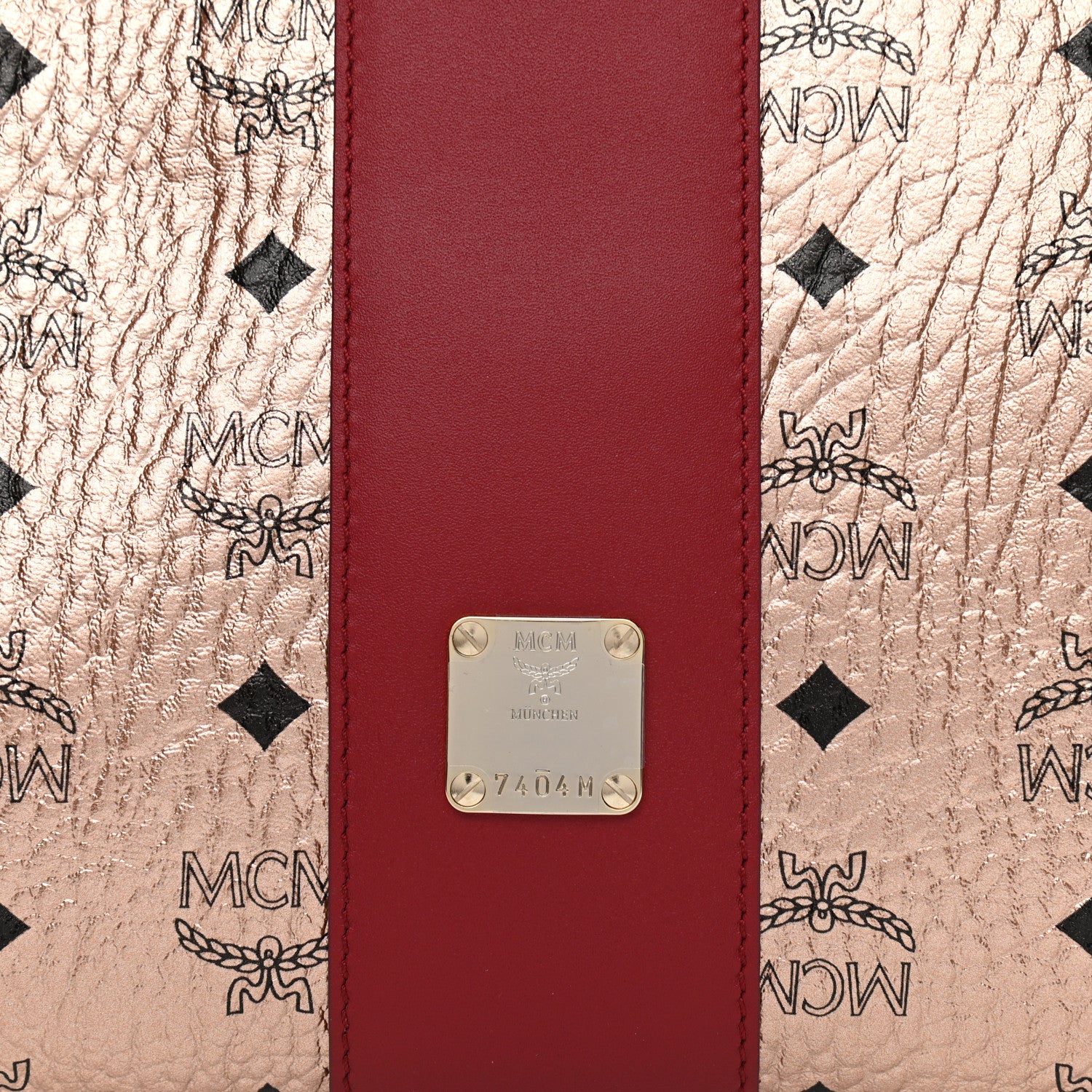 MCM Metallic Visetos Medium Klara Hobo Champagne Gold 7 of 9