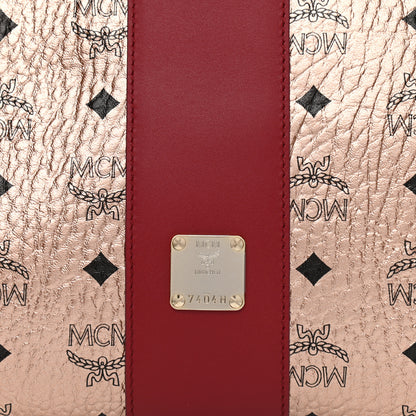 MCM Metallic Visetos Medium Klara Hobo Champagne Gold 7 of 9