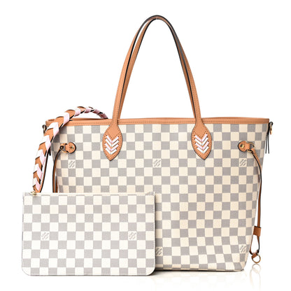 Louis Vuitton Damier Azur Braided Neverfull MM Pink 1 of 16