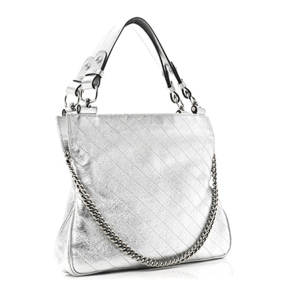 Gucci Sakai Be Green Calfskin Diagonal Stitched Small Blondie Tote Silver 2 of 9