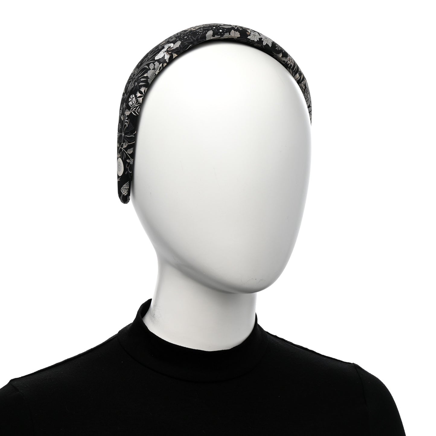 Silk Twill Gina Bloom Headband Black