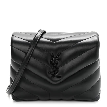 Saint Laurent Calfskin Y Quilted Monogram Toy Loulou Crossbody Bag Black 1 of 11