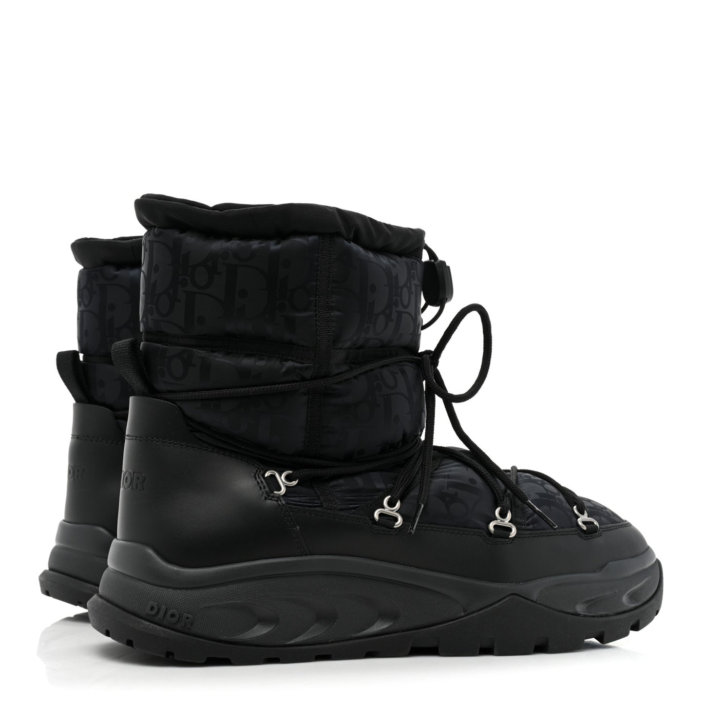 Nylon Oblique Mens Snow Ankle Boot 43 Black